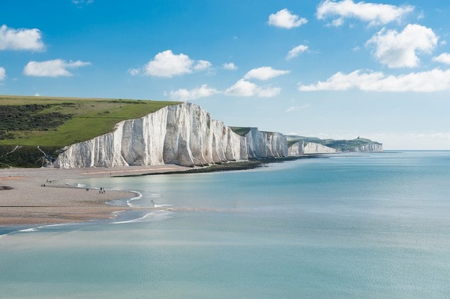 Křídové útesy Seven sisters v Anglii