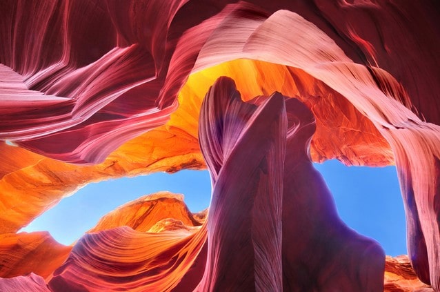 Nejbarevnější kaňon Antelope, v Arizoně